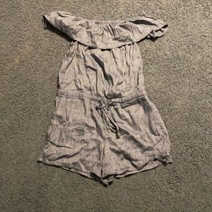 Denim off the shoulder romper